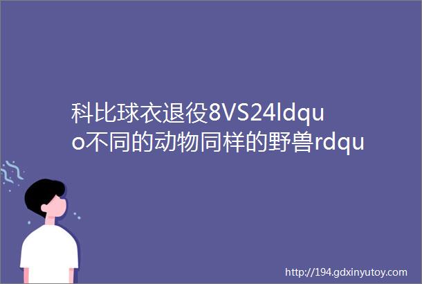 科比球衣退役8VS24ldquo不同的动物同样的野兽rdquo